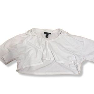 Forever 21 White Loose Crop Top Size XS